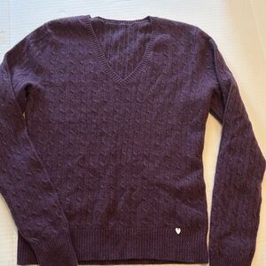 Marina Luna Women's Purple V-Neck Sweater